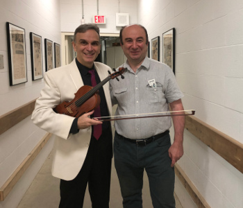 Gill Shaham after performing Prokofiev's Violin Concherto No. 1 
on Andranik's violin at Tanglewood